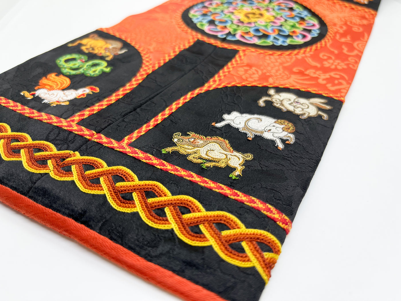 Mongolian Traditional Snuff Bottle Bag, Five Eyed Pattern