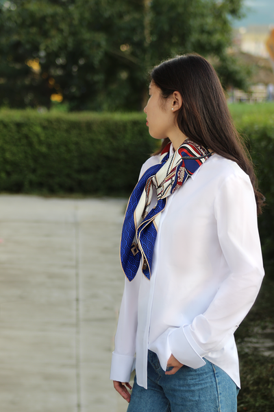 Silk Scarf Tuvurguu Blue