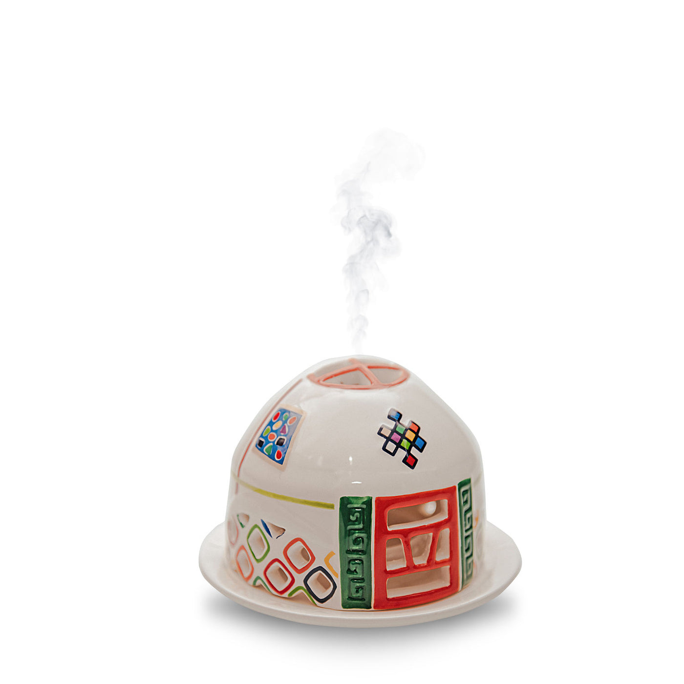 Ceramic Mongolian yurt candleholder