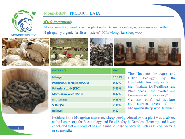 Monpellets Organic Fertilizer from Sheep Wool